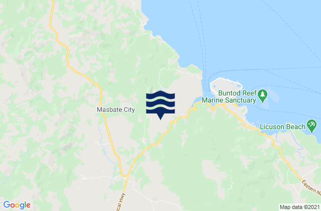 Mapa da tábua de marés em Usab, Philippines
