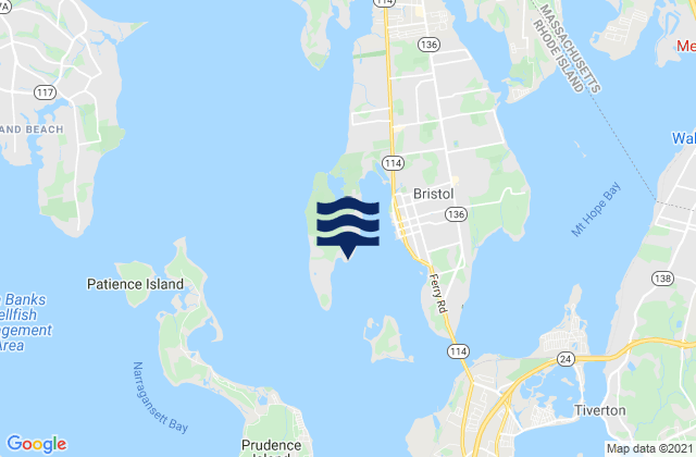 Mapa da tábua de marés em Usher Point, United States