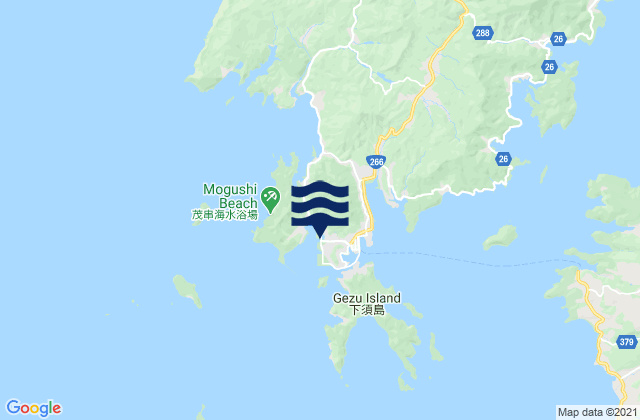 Mapa da tábua de marés em Ushibuka Amakusa Shimo Shima, Japan