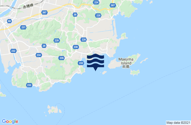 Mapa da tábua de marés em Ushimado Ko, Japan