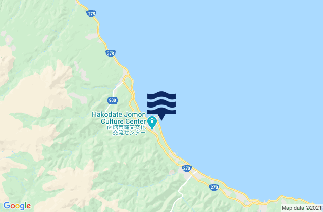 Mapa da tábua de marés em Usuziri, Japan