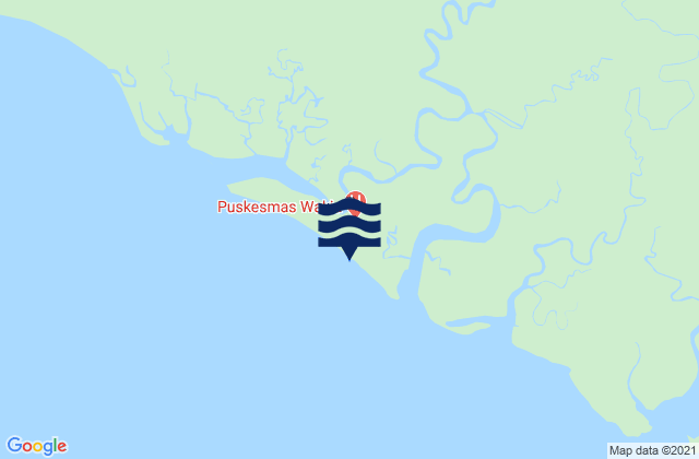 Mapa da tábua de marés em Uta, Indonesia