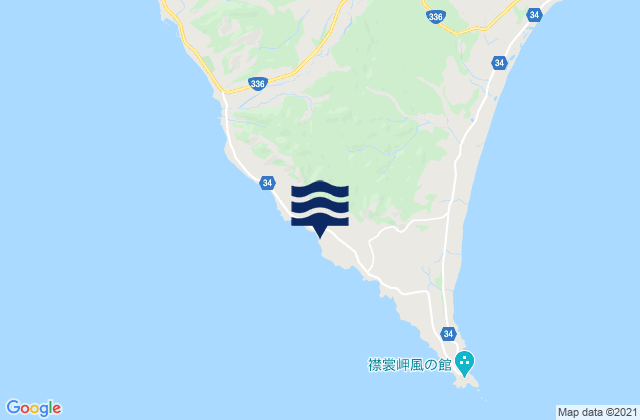 Mapa da tábua de marés em Utaro, Japan