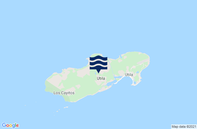 Mapa da tábua de marés em Utila, Honduras