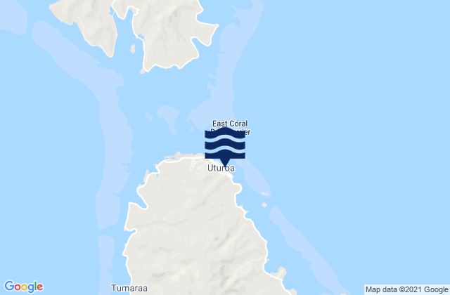 Mapa da tábua de marés em Uturoa, French Polynesia