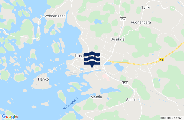 Mapa da tábua de marés em Uusikaupunki, Finland