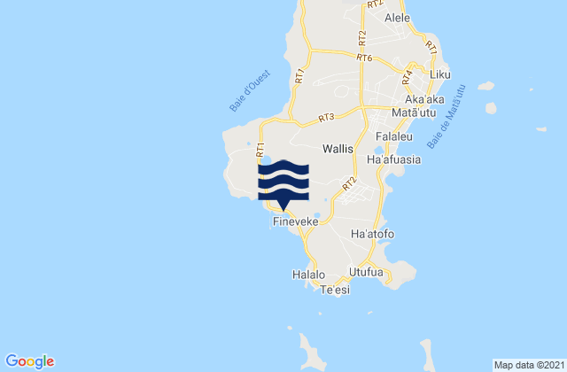 Mapa da tábua de marés em Uvéa, Wallis and Futuna