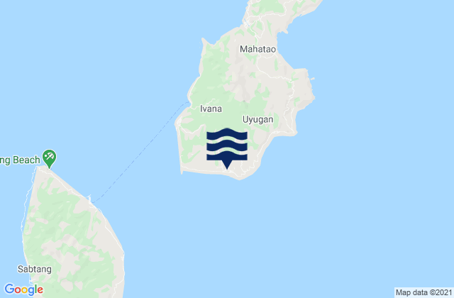 Mapa da tábua de marés em Uyugan, Philippines