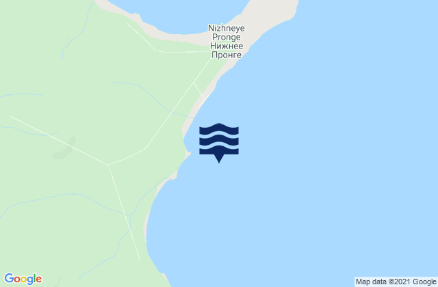 Mapa da tábua de marés em Uyuzyut Island, Russia