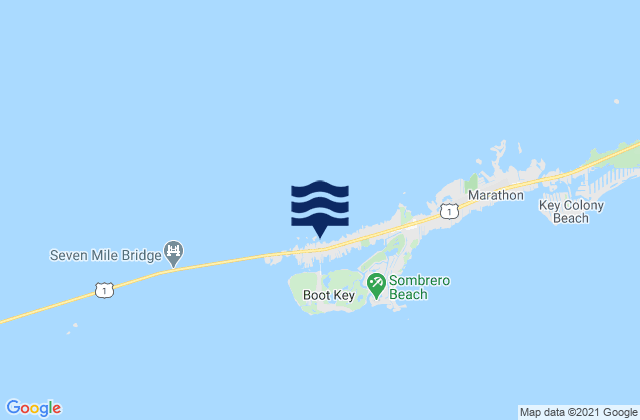 Mapa da tábua de marés em Vaca Key, United States