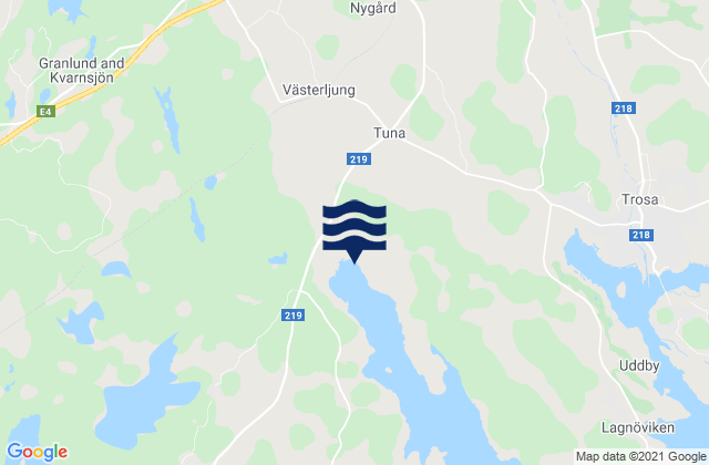 Mapa da tábua de marés em Vagnhärad, Sweden