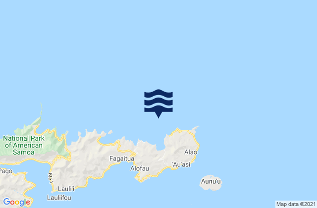 Mapa da tábua de marés em Vaifanua County, American Samoa