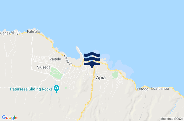 Mapa da tábua de marés em Vailima, Samoa