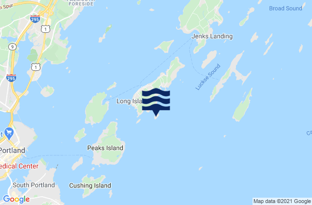 Mapa da tábua de marés em Vaill Island, United States