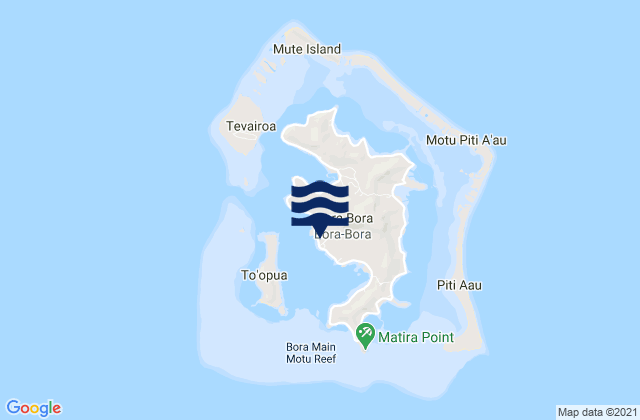 Mapa da tábua de marés em Vaitape, French Polynesia