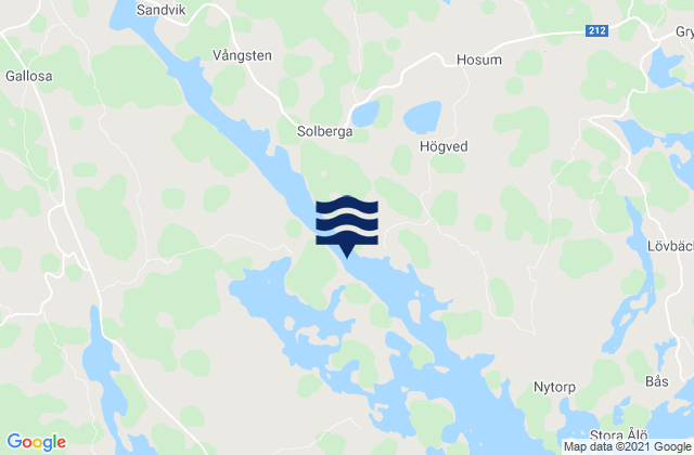 Mapa da tábua de marés em Valdemarsvik, Sweden