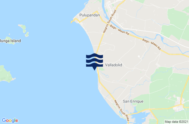 Mapa da tábua de marés em Valladolid, Philippines