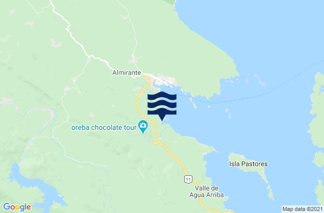 Mapa da tábua de marés em Valle del Risco, Panama
