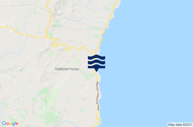 Mapa da tábua de marés em Vallehermoso, Philippines