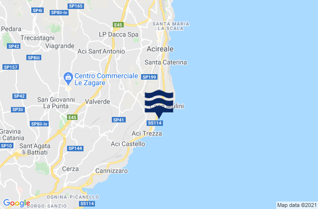 Mapa da tábua de marés em Vambolieri, Italy