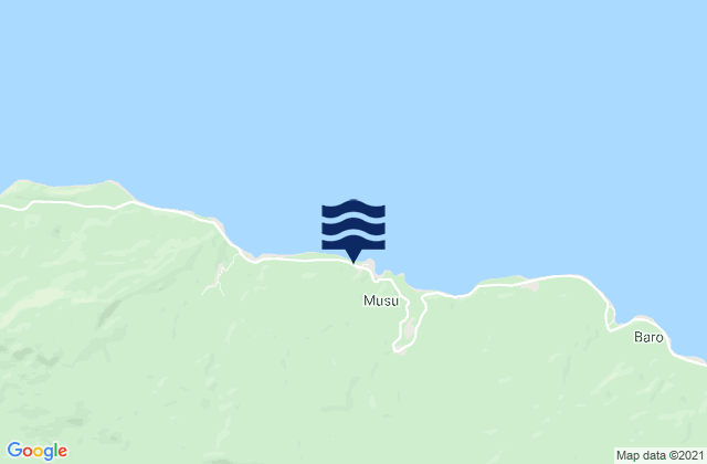 Mapa da tábua de marés em Vanimo Reef, Papua New Guinea