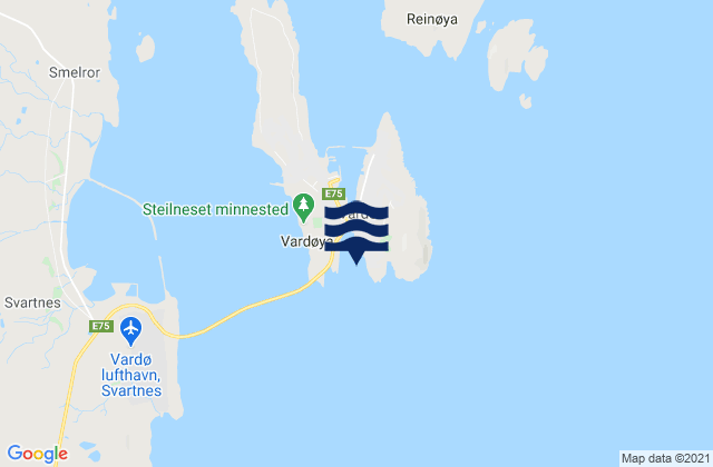 Mapa da tábua de marés em Vardø, Norway
