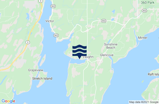 Mapa da tábua de marés em Vaughn Case Inlet, United States
