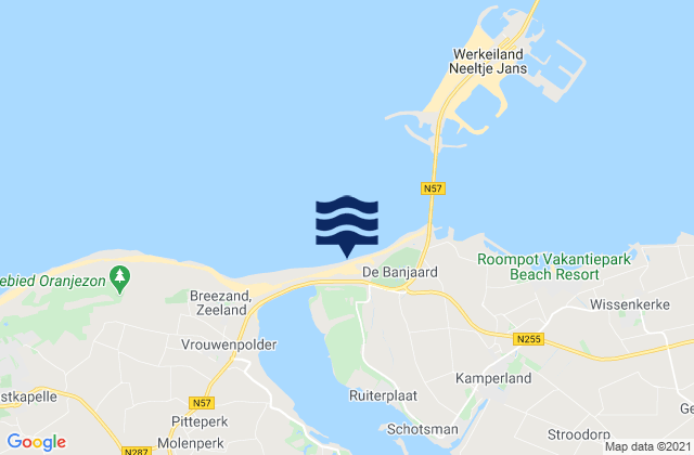 Mapa da tábua de marés em Veere, Netherlands
