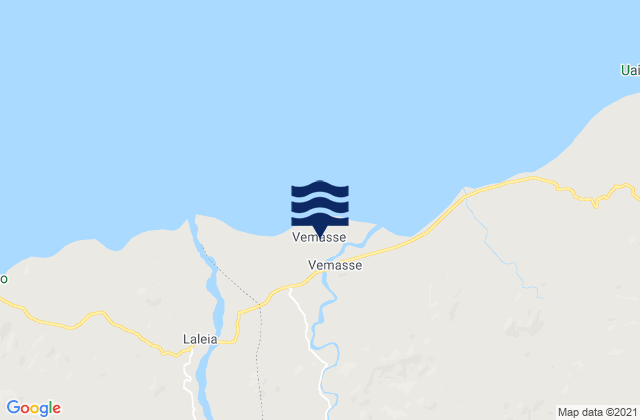 Mapa da tábua de marés em Vemasse, Timor Leste