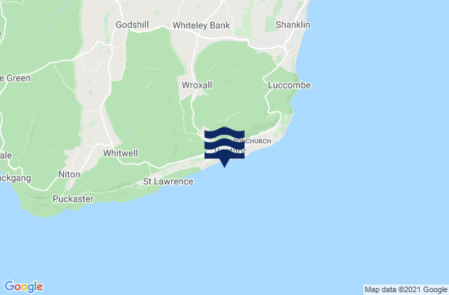 Mapa da tábua de marés em Ventnor Beach, United Kingdom