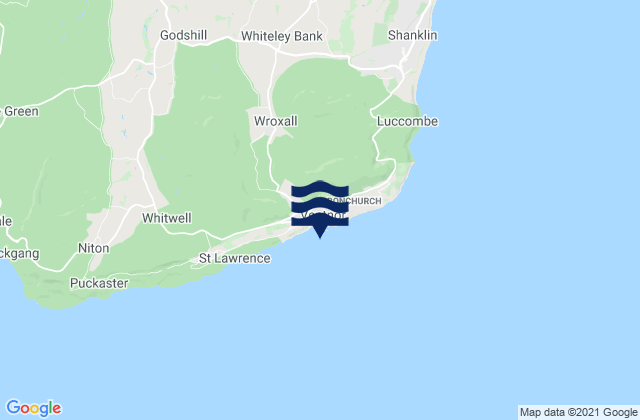 Mapa da tábua de marés em Ventnor, United Kingdom