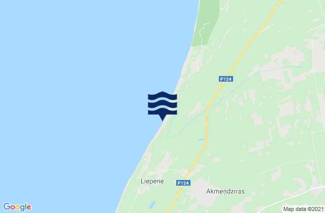 Mapa da tábua de marés em Ventspils Municipality, Latvia
