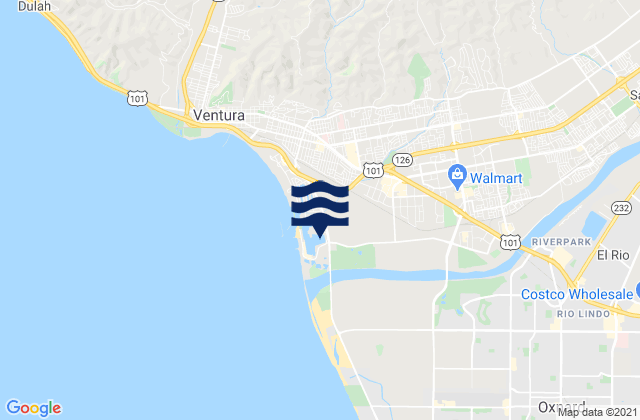 Mapa da tábua de marés em Ventura Point, United States