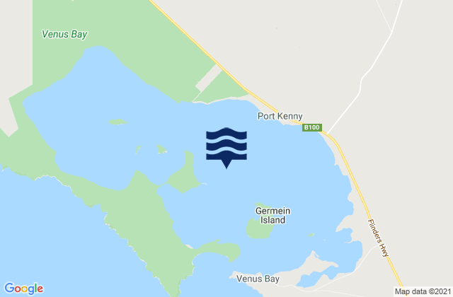 Mapa da tábua de marés em Venus Bay, Australia