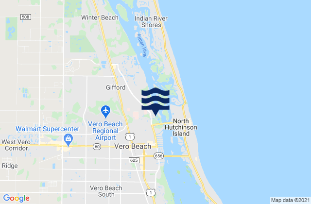 Mapa da tábua de marés em Vero Beach Pier, United States
