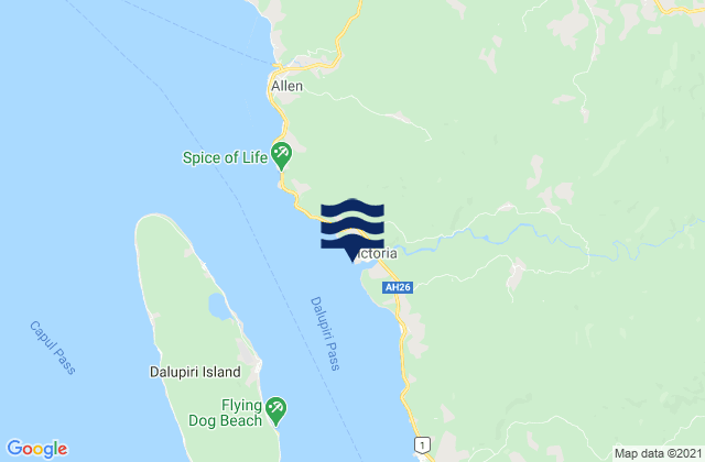 Mapa da tábua de marés em Victoria, Philippines