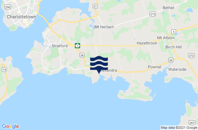 Mapa da tábua de marés em Victoria, Canada