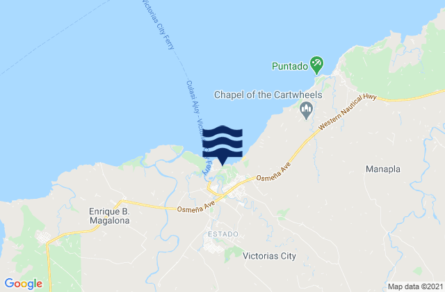 Mapa da tábua de marés em Victorias, Philippines