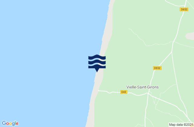 Mapa da tábua de marés em Vielle-Saint-Girons, France