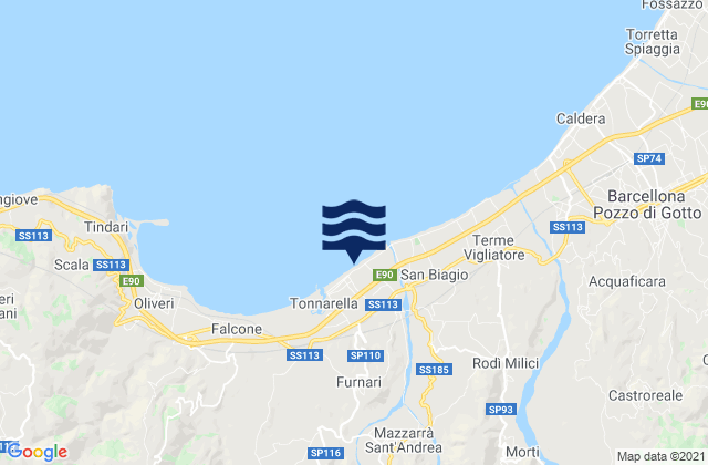 Mapa da tábua de marés em Vigliatore 2, Italy
