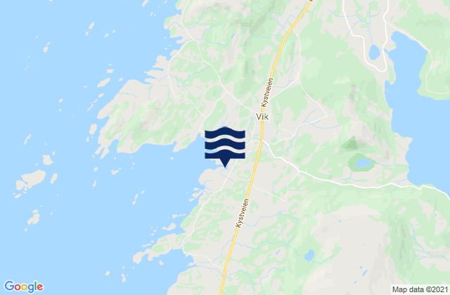 Mapa da tábua de marés em Vik, Norway
