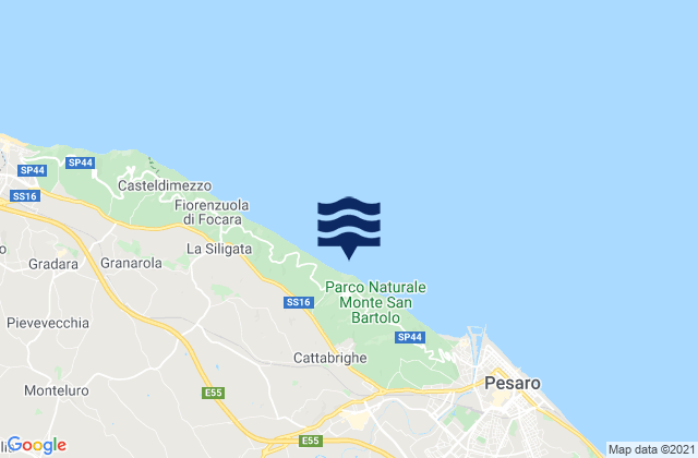 Mapa da tábua de marés em Villa Ceccolini, Italy