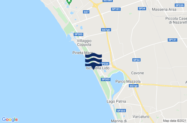 Mapa da tábua de marés em Villa Literno, Italy