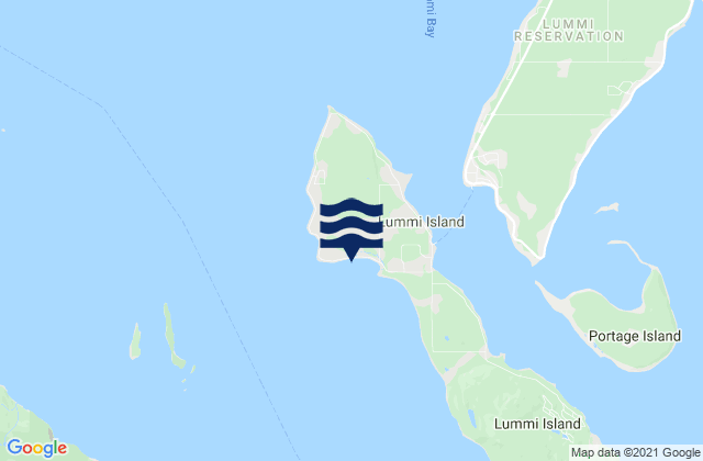 Mapa da tábua de marés em Village Point (Lummi Island), United States