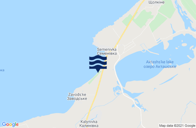 Mapa da tábua de marés em Vinogradnoye, Ukraine