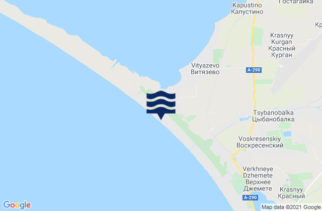 Mapa da tábua de marés em Vinogradnyy, Russia