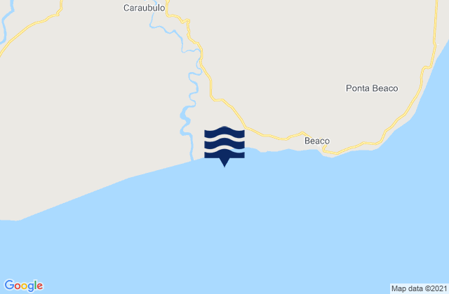 Mapa da tábua de marés em Viqueque, Timor Leste