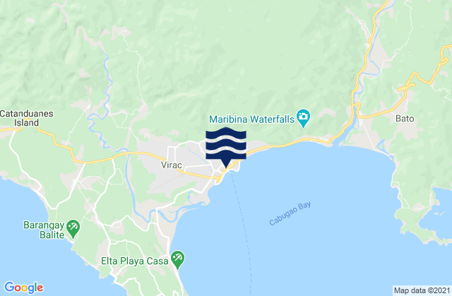 Mapa da tábua de marés em Virac (Catanduances Island), Philippines