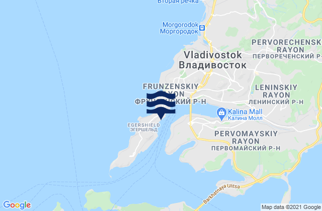Mapa da tábua de marés em Vladivostok, Russia