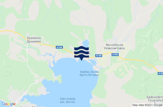 Mapa da tábua de marés em Volchanets, Russia